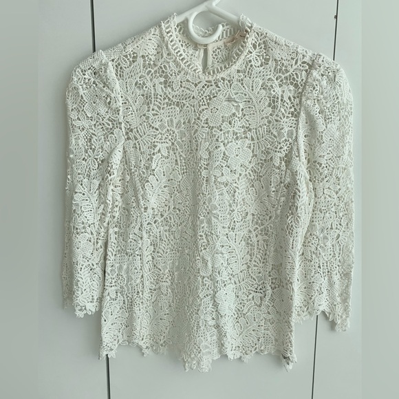 Rebecca Taylor Tops - Rebecca Taylor Cream Lace Blouse Size 0